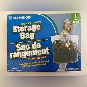 Essentials XXL Heavy Duty Storage Bag 2ft x 20in with Handle Cutouts Sealed Box